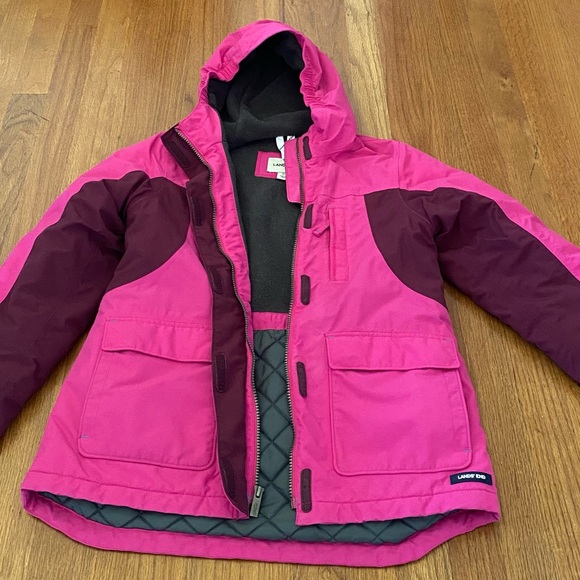 Lands' End Insulated Pink and Burgundy Puffer Jacket - Picture 4 of 12